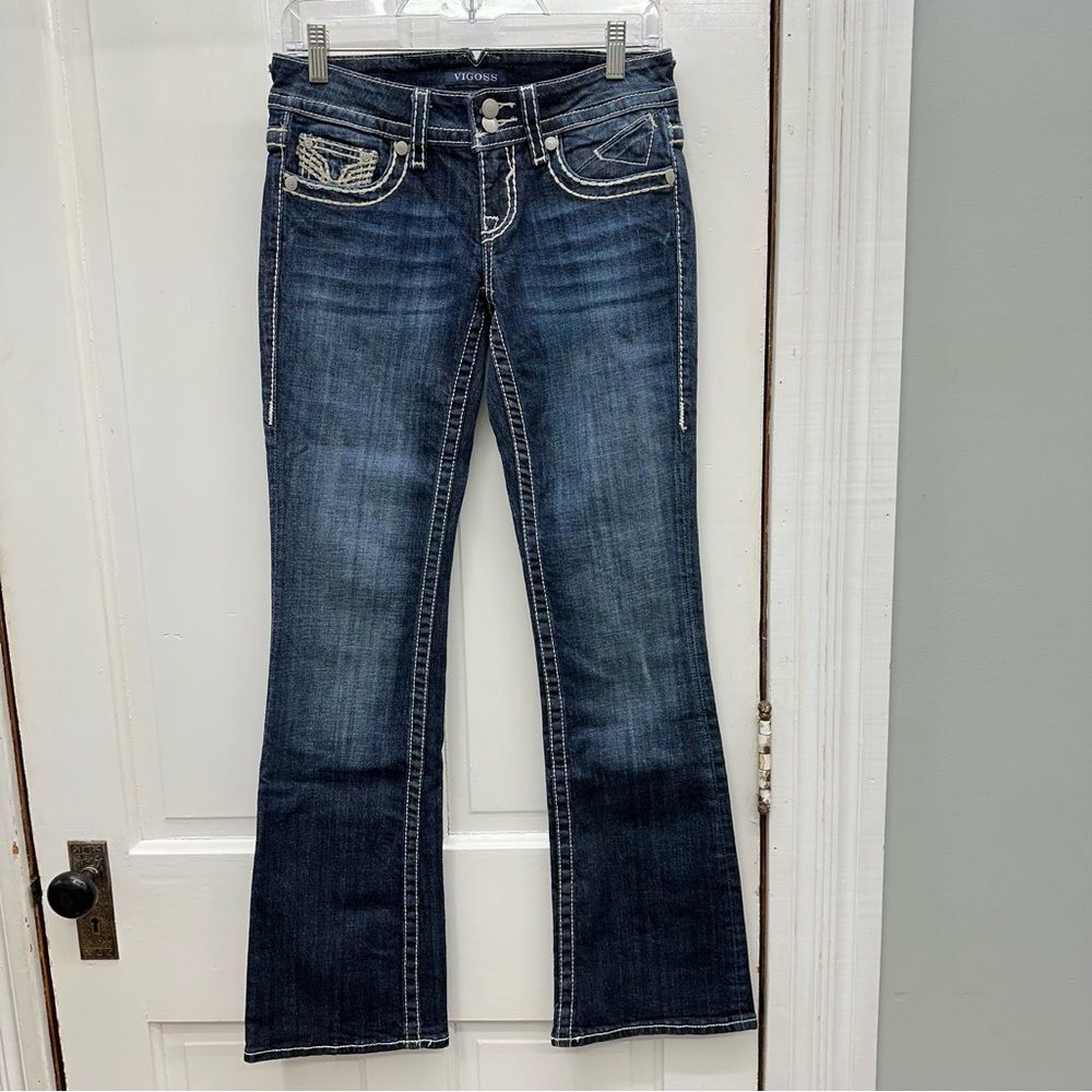 Vigoss The New York boot cut‎ thick stitch denim jeans women's 1 2 x 33